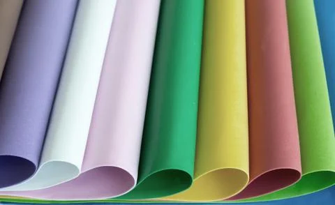 Sheets of soft paper of different colors Stock Photos