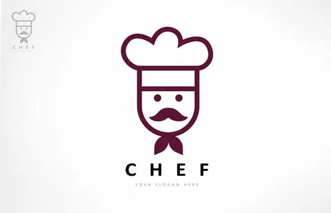 Сhef logo vector. Chef with mustache and chef hat. Clothes design. Stock-Illustration