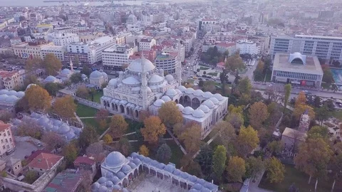 Shehzade mosque closing fly drone shot 4k Stock Footage 103041423