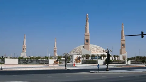 Sheikh Khalifa Bin Zayed mosque in Al Ain city of the Abu Dhabi Emirate Stock Footage 151990914