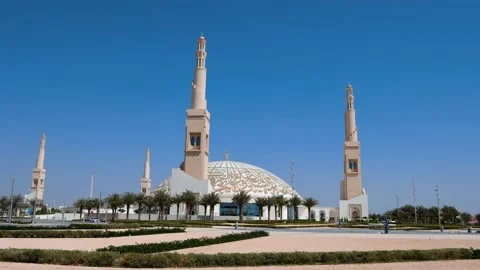 Sheikh Khalifa Bin Zayed mosque in Al Ain city of the Abu Dhabi Emirate Stock Footage 151990986