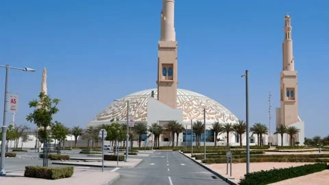 Sheikh Khalifa Bin Zayed mosque in Al Ain city of the Abu Dhabi Emirate Stock Footage 151991008