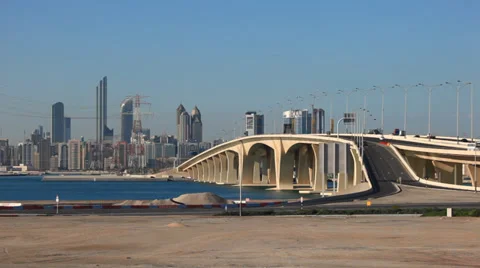 Sheikh Khalifa Bridge in Abu Dhabi Stock Footage 34304616