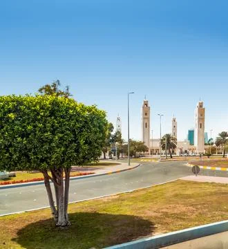 Sheikh Sultan Bin Zayed The First Mosque. Abu Dhabi, United Arab Emirates. Stock Photos