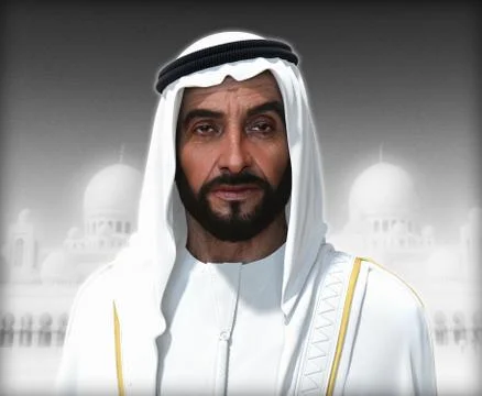 Sheikh Zayed 3D rendering Portrait Stock Photos