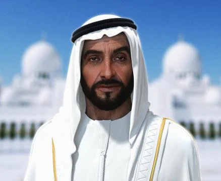 Sheikh Zayed 3D rendering Portrait Stockfoto's