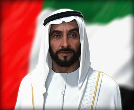 Sheikh Zayed 3D rendering Portrait Stock Photos
