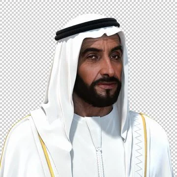 Sheikh Zayed 3D rendering Portrait Stockfoto's