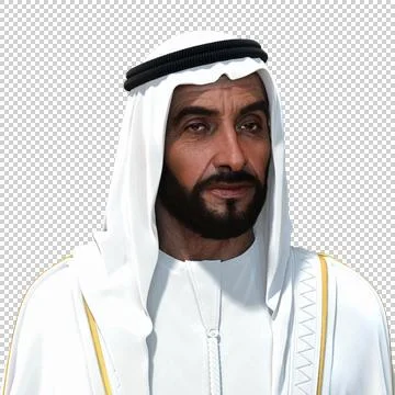 Sheikh Zayed 3D rendering Portrait Stockfoto's