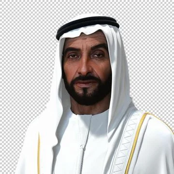 Sheikh Zayed 3D rendering Portrait Stock Photos