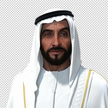 Sheikh Zayed 3D rendering Portrait Stockfoto's
