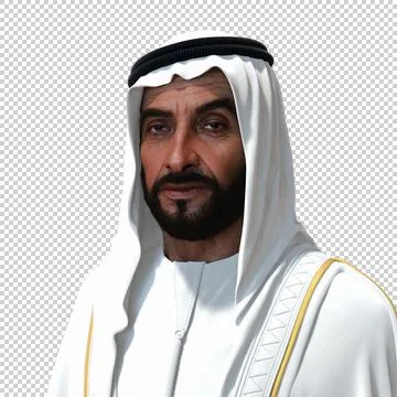 Sheikh Zayed 3D rendering Portrait Stock Photos