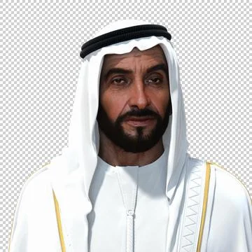 Sheikh Zayed 3D rendering Portrait Stockfoto's