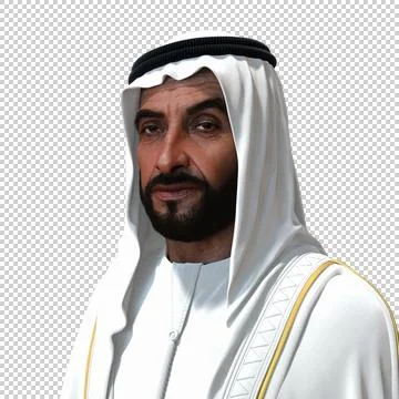 Sheikh Zayed 3D rendering Portrait Stockfoto's