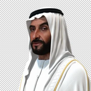Sheikh Zayed 3D rendering Portrait Stockfoto's