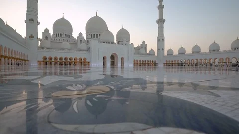 Sheikh Zayed Bin Sultan Al Nahyan Mosque, Abu Dhabi, United Arab Emirates, UAE Stock Footage 76100358