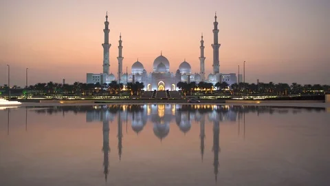 Sheikh Zayed Bin Sultan Al Nahyan Mosque, Abu Dhabi, United Arab Emirates, UAE Stock Footage 76101010