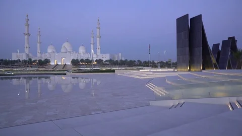 Sheikh Zayed Bin Sultan Al Nahyan Mosque, Abu Dhabi, United Arab Emirates, UAE Stock Footage 76104343