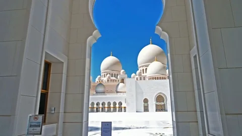 Sheikh Zayed bin Sultan Al Nahyan Grand Mosque, Abu Dhabi, United Arab Emirates Stock Footage 126744914