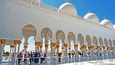 Sheikh Zayed bin Sultan Al Nahyan Grand Mosque, Abu Dhabi, United Arab Emirates Stock Footage 126744932
