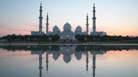 Sheikh Zayed Bin Sultan Al Nahyan Mosque, Abu Dhabi, United Arab Emirates, UA Stock Footage 308724302