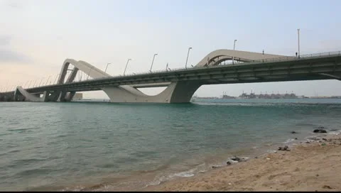 Sheikh Zayed Bridge in Abu Dhabi, United Arab Emirates Stock Footage 10709202
