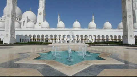 Sheikh Zayed Grand Mosque in Abu Dhabi, UAE Stock Footage 10709286
