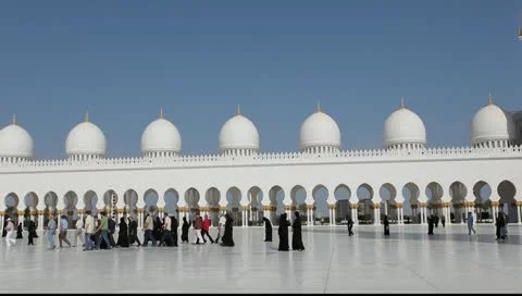 Sheikh Zayed Grand Mosque in Abu Dhabi, UAE Stock Footage 10722046