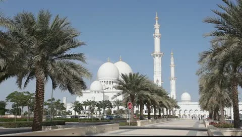 Sheikh Zayed Grand Mosque in Abu Dhabi, UAE Stock Footage 10722132