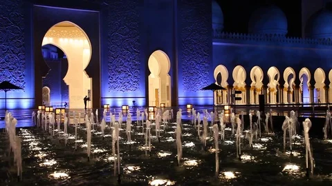 Sheikh Zayed Grand Mosque in Abu Dhabi Stock Footage 70589868