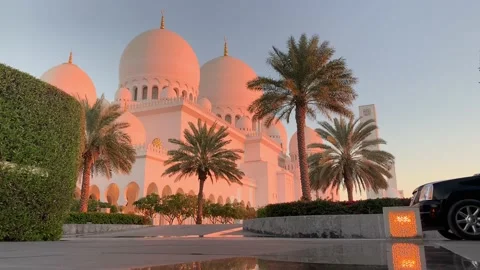 Sheikh Zayed Grand Mosque at Abu Dhabi United Arab Emirates Stock Footage 123068538