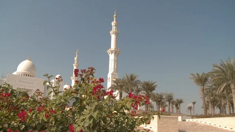 Sheikh Zayed Grand Mosque , Abu Dhabi, United Arab Emirates Stock Footage 128940339