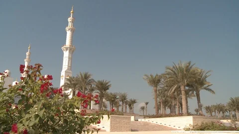 Sheikh Zayed Grand Mosque , Abu Dhabi, United Arab Emirates Stock Footage 128940353