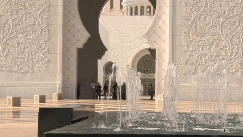 Sheikh Zayed Grand Mosque , Abu Dhabi, United Arab Emirates Stock Footage 128940360