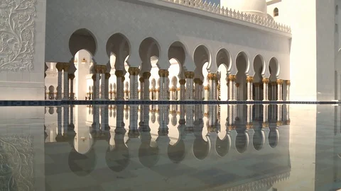 Sheikh Zayed Grand Mosque , Abu Dhabi, United Arab Emirates Stock Footage 128940374