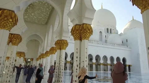 The Sheikh Zayed Grand Mosque, Abu Dhabi, UAE Stock Footage 130706596