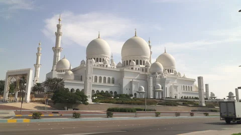 The Sheikh Zayed Grand Mosque in Abu Dhabi, UAE Stock Footage 168024809