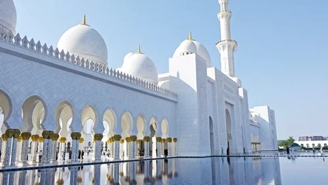 Sheikh Zayed Grand Mosque in Abu Dhabi, United Arab Emirates. 4K video footage Stock Footage 321645381