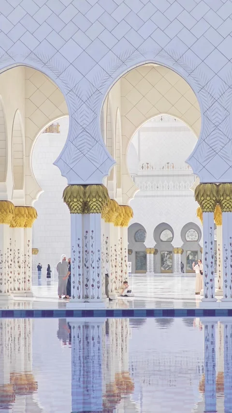Sheikh Zayed Grand Mosque in Abu Dhabi, United Arab Emirates. 4K video footage Stock Footage 321645598