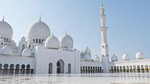 Sheikh Zayed Grand Mosque in Abu Dhabi, United Arab Emirates. 4K video Stock Footage 322056807