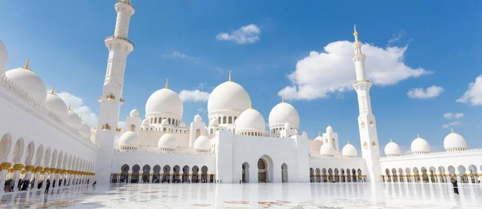 Sheikh Zayed Grand Mosque in Abu Dhabi, the capital city of United Arab Em... Stock Photos