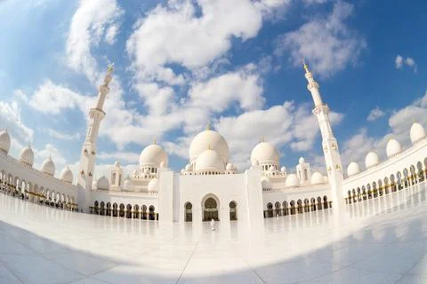 Sheikh Zayed Grand Mosque in Abu Dhabi, the capital city of United Arab Emirates Stock Photos