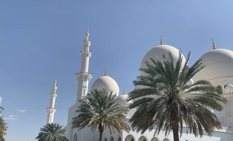 Sheikh Zayed Grand Mosque at Abudhabi United Arab Emirates Stock Footage 122911828