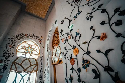 Sheikh Zayed Grand Mosque at dusk, Abu-Dhabi, UAE Stock Photos