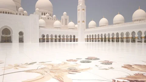 Sheikh Zayed Grand Mosque inner courtyard 库存影片 110826968