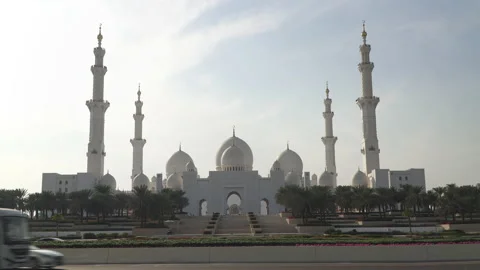 Sheikh Zayed Grand Mosque, one of the most visited landmarks of Abu Dhabi Stock Footage 168026071
