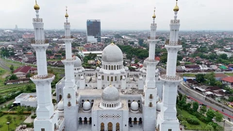 Sheikh Zayed Grand Mosque in Solo, Central Java, Indonesia Stock Footage 303836185