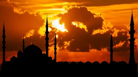 Sheikh Zayed Grand Mosque: Time Lapse at Sunset, Abu Dhabi, United Arab Emirates Stock Footage 105964273