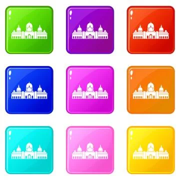 Sheikh Zayed Grand Mosque, UAE set 9 Stock Illustration