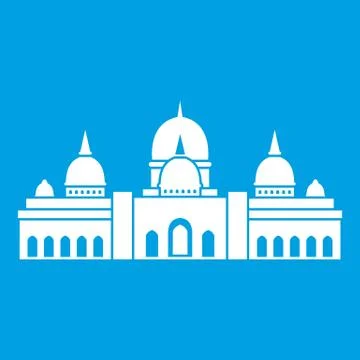 Sheikh Zayed Grand Mosque, UAE icon white Stock Illustration